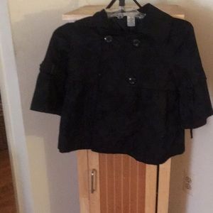 Black waist length quarter sleeve jacket